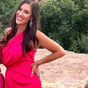 DO+BE Hot Pink One-Shoulder Draped Dress